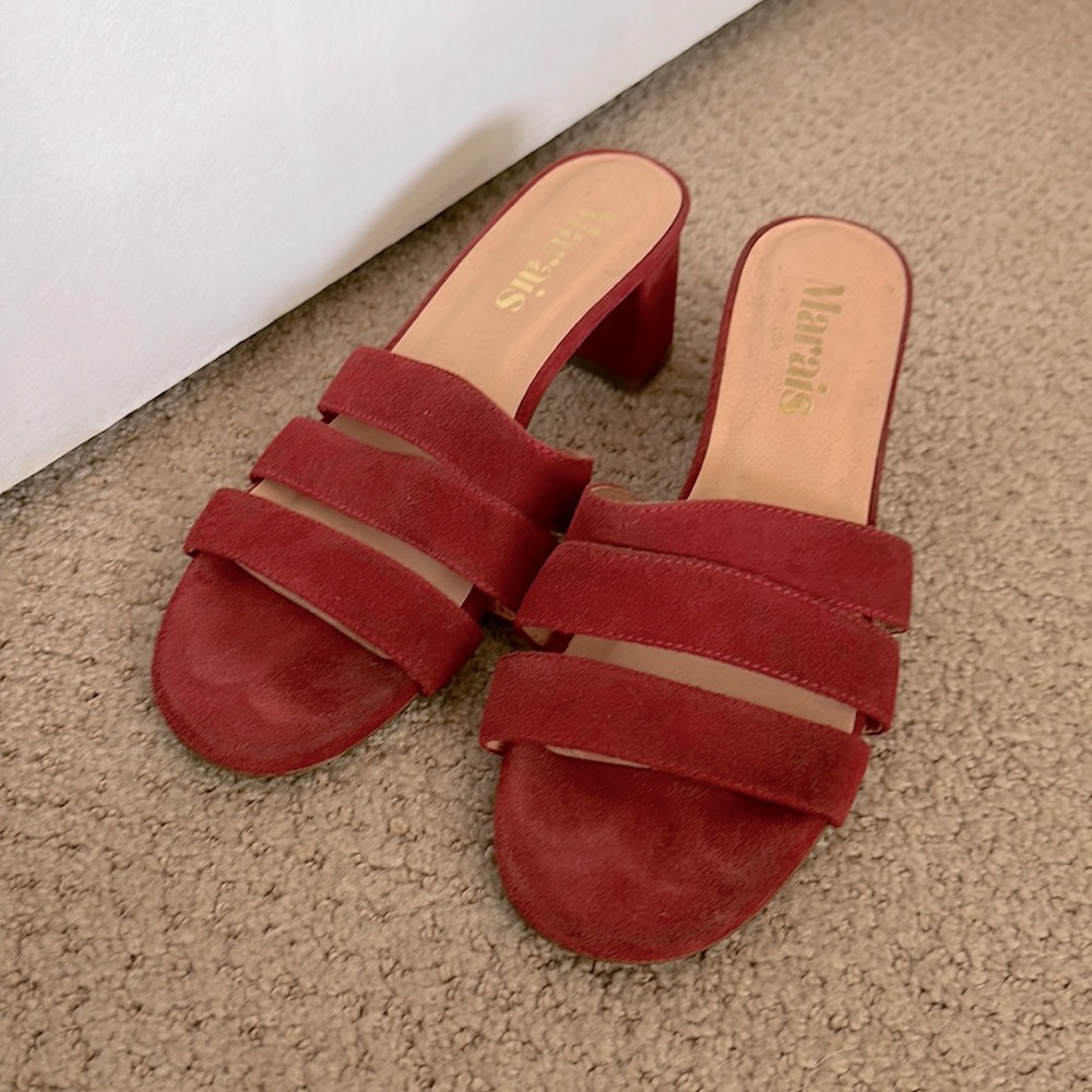 Marais block heel sandals mules